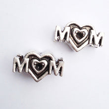 12pcs/lot Fashion Silver Mom Heart Alloy Bead DIY European style Big Hole B