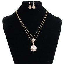 3pcs/Set Circular Crystal Rhinestone Bridal Wedding Jewelry Set For Women M
