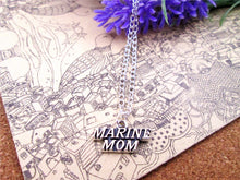 fashion   20*10MM Antique silver MARINE MOM  charm pendant necklace-in Pend