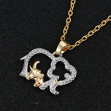 YimYik New Fashion Style Double Elephant Necklaces Mama Baby Pendants for w