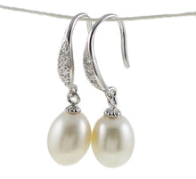 Natural Real White Freshwater Pearl Teardrop Dangles Earrings Girl Mom Brid