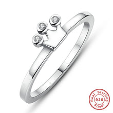 925 Sterling Silver Stackable Heart ,Crown ,Selfless Mom Ring Women Silver
