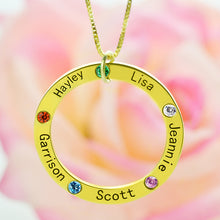 Wholesale Mom Necklace Gold Color Family Name Necklace Engraved Kids Name P