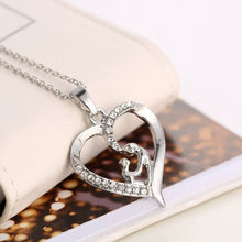 1 PCS Jewelry New Mother's Day Gift Crystal Mom and Baby Love Heart Pendant