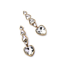 Alloy Crystal Heart Drop Earrings for Women Fashion Jewelry New Arrival Gol