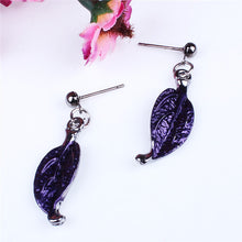 2017 Hot Sale Fashion Green Leaf Pendant Necklace Colorful Enamel Crystal F