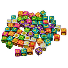 MJARTORIA 300PCs Random Mixed Colorful Alphabet Square Acrylic Beads For Je