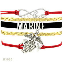 (10 PCS/Lot) Infinity Love United States Marine Mom Wife Sister Charm Brace