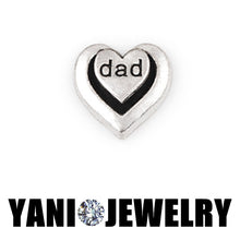 Floating locket charms alloy metal silver color crystal heart silver mom fa