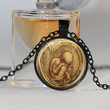 leonardo da vinci necklace pregnancy fetus pendant doctor midwife gift for