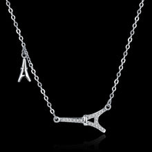 Ann & Snow Lovely Sparkling Cubic Zirconia Eiffel Tower Necklace 925 Sterli