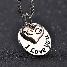 "I love you"Pendant Necklace Keychain Family Jewelry Dad Mom Step Parents F