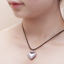 Wedding Bridal Women Lover Mom Gold color Locket Necklace Waxed Cord Heart