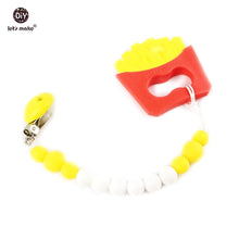 Let's Make Silicone Teether Toy Wooden Clip1pc Baby Silicone Teething & Nur