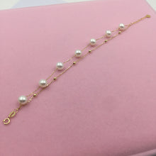 Sinya 18k gold Chain bracelets strand natural pearls gold beads for women g