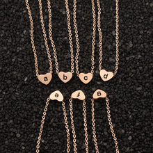 Minimal Heart Pendants Initial Name Charm Necklaces Women Personalized Lett