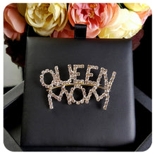 "QUEEN MOM" Brooch Pin in Clear Rhinestones for Mother's Gift-in Brooches f