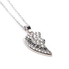 Mother Daughter Necklace Crystal Heart Shaped 2 pcs/set  Heart Pendant Neck