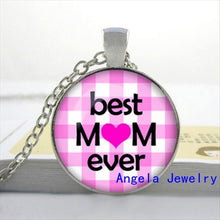 photo New Fashion Round Glass Necklace Love Mom Pendant Mom's Gifts Girls G