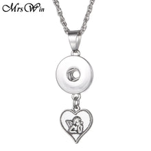 Mom Snap Necklace Mother Day gift Love Heart MOM Button Necklace for 18mm S
