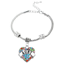 Bespmosp 11 Style Charm Colorful Crystal Heart NANA Sister Sis Mom Pendant