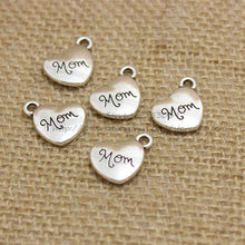 PULCHRITUDE (30 pieces/lot) 14*17mm Antique Alloy Heart Engraving letters M