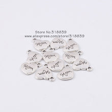 Vintage Metal Heart  Letters Mom Charms for Jewelry Making DIY Handmade Alp