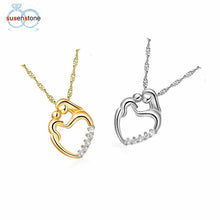 SUSENSTONE 2017 Fashion Mother's Day New Gifts Silver Mosaic Zircon Necklac