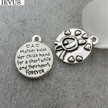 Hot selling 10 piece diameter 17mm antique sliver plated round disc message