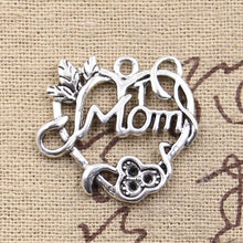 10pcs Charms heart mom 26*24mm Tibetan Silver Pendant Findings Accessories