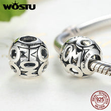 Hot Sale Real 925 Sterling Silver MOM Charm Beads Fit Original Pandora Brac