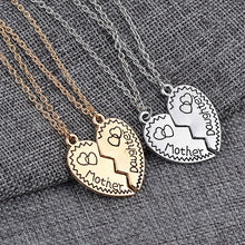 2 pcs Broken Heart Gold Silver Plated Mother Daughter Flower Heart Pendant