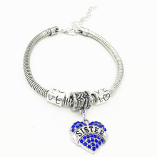 2016Multicolor Charm Crystal Heart Bracelet love Mom SISTER Mother family G