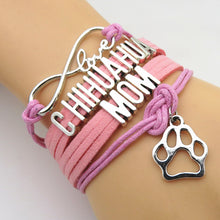 Infinity Love CHIHUAHUA MOM paw charm MUM bracelet Handmade wristband frien