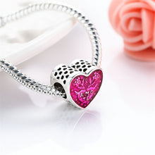 AZIZ BEKKAOUI Lovely Heart Shape Charms Beads Fit for Pandora Bracelets Diy