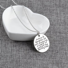 Mother Daughter Jewelry Round Letter Engraved Disc Pendant Necklace Mother'