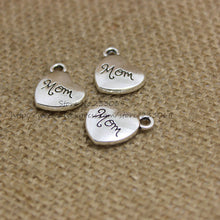 PULCHRITUDE (30 pieces/lot) 14*17mm Three color Alloy Heart Engraving lette