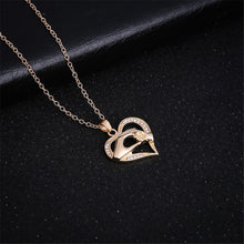Fashion Women Love Heart Shape Mom Hold Kids Children Hand Metal Pendant Ne