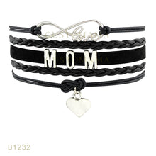 (10 PCS/Lot)Infinity Love Mom Heart Charms Bracelets For Women Men Jewelry
