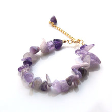 hzew Natural Stone Chips  Link Bracelet Women Healing Crystal Reiki Bracele