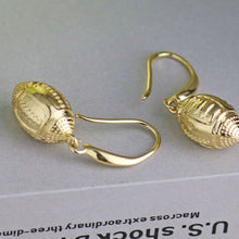 Sports Football Long Drop Earrings For Women 3D American Football Team Jewe