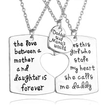 Yisoso 3pcs Family Groups Jewelry Father and Mother I Love U Charm Pendant