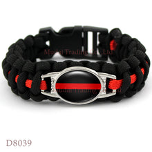 (10 PCS/lot) THIN RED LINE FIRE DAD Paracord Survival Friendship Fire Wife