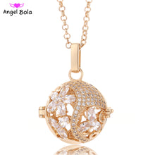 Aromatherapy Pendant CZ Necklaces 20.5mm Cage Zircon Jewelry  Angel Bola Ha