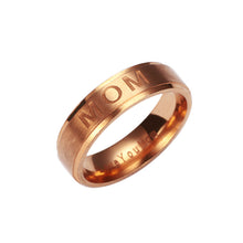 'LOVE YOU MOM' Titanium Carving Ring Women's Ring Mother's Day Gift for Mom