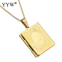 YYW Fashion Memory Photo Locket Charm Pendant Necklace Gold color Stainless