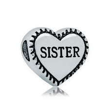 Grace Moments 5pcs 15*16mm Heart Beads 12*13mm SISTER MOM WIFE DAUGHTER NAN
