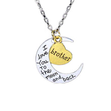 1pcs I Love You to the Moon and Back Mom Daughter Necklace Gold Heart 2017