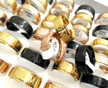 30pcs MOM & DAD etched Stainless Steel Rings Father's Mather's Birthday Gif