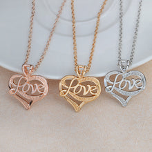 Miss Zoe Hollow Love Heart Pendant Necklace Rose Gold Silver Heart Shaped M